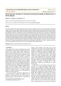 International Journal of Multidisciplinary and Current Research  Research Article ISSN: Available at: http://ijmcr.com