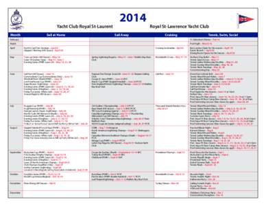 Yacht Club Royal St-Laurent Month Sail at Home  2014