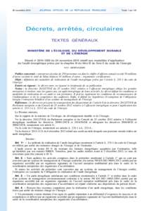 Journal officiel de la République française - N° 273 du 26 novembre 2014