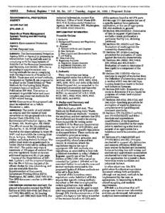 Hazardous Waste Management System; Testing and Monitoring Activities, Federal Register Notice, August 31, 1993