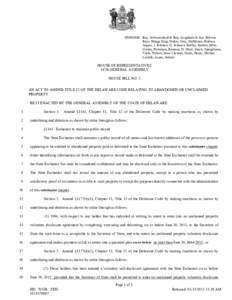 SPONSOR: Rep. Schwartzkopf & Rep. Longhurst & Sen. Blevins Reps. Briggs King, Dukes, Gray, Heffernan, Hudson, Jaques, J. Johnson, Q. Johnson, Keeley, Kenton, Miro, Outten, Peterman, Ramone, D. Short, Smyk, Spiegelman, Vi