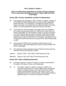 Microsoft Word - Article 4.6 Ballast Water Regulations for Vessels Operating within the Pacific Coast Region.DOC