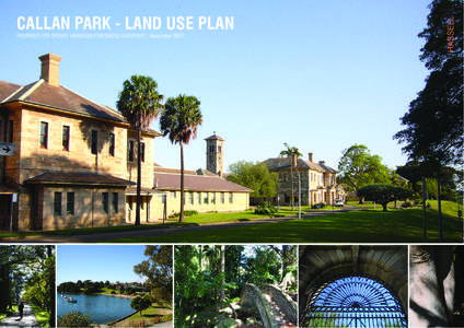 PREPARED FOR SYDNEY HARBOUR FORESHORE AUTHORITY November[removed]HASSELL CALLAN PARK - LAND USE PLAN
