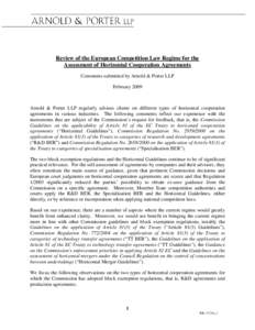 Block Exemption Regulation / Article 101 of the Treaty on the Functioning of the European Union / Merger guidelines / European Union / Business / Law / Competition law / Research and development / Research and development agreement