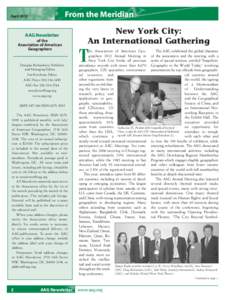 From the Meridian  April 2012 AAG Newsletter of the