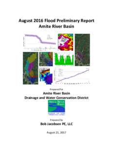 August 2016 Flood Preliminary Report Amite River Basin Prepared for  Amite River Basin