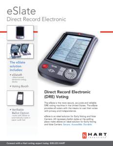 eSlate  Direct Record Electronic The eSlate solution