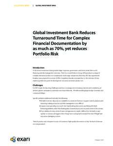 SOLUTIONS BRIEF  | GLOBAL INVESTMENT BANK