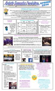 PARKETTE’S ANNUAL CLASS COMPETITION SAVE THE DATE: Saturday MAY 17, 2014 All class gymnasts registered in the Girls and Boys Recreational, Mighty K’s, Future Stars, IO and Developmental programs are invited to partic