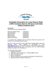 Microsoft Word - Candidate Information Sheet Customer Service Advisory Committee Election 2013.doc