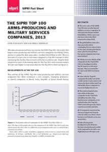 SIPRI Fact Sheet December 2014 THE SIPRI TOP 100 ARMS‑PRODUCING AND MILITARY SERVICES