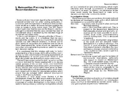 Recommendations  5. Metropolitan Planning Scheme Recommendations  Some confusion has arisen regarding the concept of the