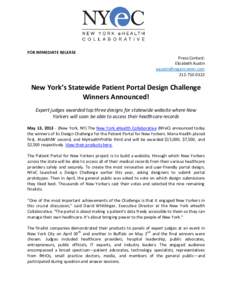 Patient Portal Design Challenge Winners_05-13-13_FINAL