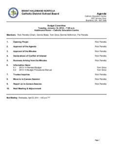 BRANT HALDIMAND NORFOLK  Catholic District School Board Agenda