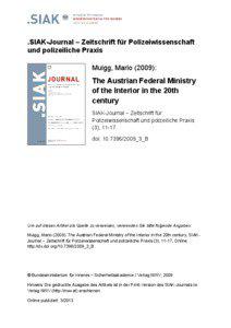 .SIAK-Journal – Zeitschrift für Polizeiwissenschaft und polizeiliche Praxis Muigg, Mario (2009):