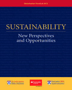 Globalization TrendLab[removed]SUSTAINABILITY New Perspectives and Opportunities