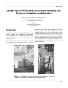 Session Papers  Aerosol Measurements at the Southern Great Plains Site: Equipment Installation and Operation R. Leifer, R.H. Knuth, B. Albert and S.F. Guggenheim Environmental Measurements Laboratory
