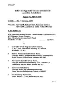 Before the Appellate Tribunal for Electricity