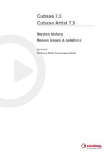 Cubase[removed]Cubase Artist 7.5: Version history and known issues and solutions