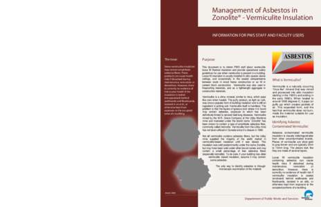 Management of Vermiculite Brochure Front Page