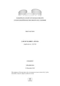 FIRST SECTION  CASE OF GLADKIY v. RUSSIA (Application no[removed]JUDGMENT