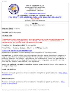 Job Bulletin  CITY OF NEWPORT BEACH Human Resources Department 100 Civic Center Dr. Newport Beach, CA 92660