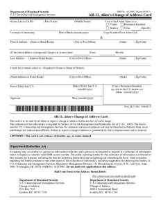 ZIP code / United States Citizenship and Immigration Services / Paperwork Reduction Act