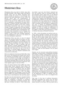 RES Newsletter, October 2007, noWlodzimierz Brus Wlodzimierz Brus has died in Oxford, days after his 86th birthday. After Oskar Lange, and Michal Kalecki, Brus was the Polish economist best
