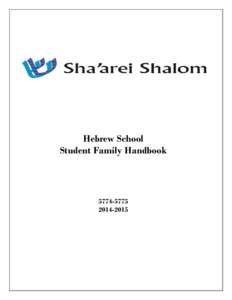 Hebrew School Student Family Handbook[removed]2015