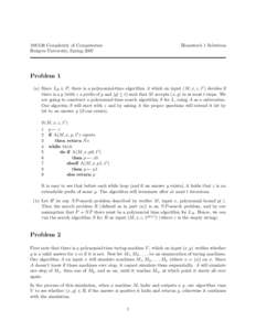 198:538 Complexity of Computation Rutgers University, Spring 2007 Homework 1 Solutions  Problem 1