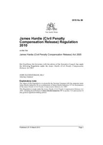 2010 No 96  New South Wales James Hardie (Civil Penalty Compensation Release) Regulation