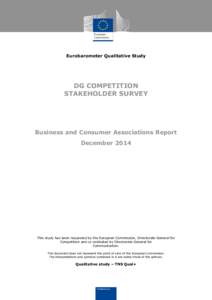 Directorate-General for Competition / Competition law / Stakeholder / European Union / Political philosophy / Sociology / Eurobarometer / European Commission / Polling