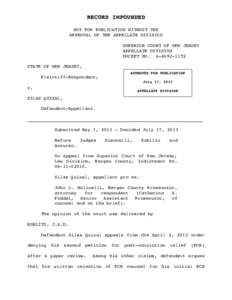 RECORD IMPOUNDED NOT FOR PUBLICATION WITHOUT THE APPROVAL OF THE APPELLATE DIVISION SUPERIOR COURT OF NEW JERSEY APPELLATE DIVISION DOCKET NO. A-4692-11T2