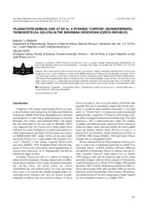 Acta Musei Nationalis Pragae, Series B, Natural History, 59 (3–4): 151–162 Sborník Národního muzea, Serie B, Přírodní vědy, 59 (3–4): 151–162 issued December[removed]PLASIACYSTIS MOBILIS, GEN. ET SP. N., A S