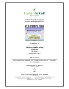 Microsoft Word - Dr Geraldine Price flyer.doc