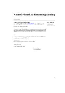 Naturvårdsverkets författningssamling, NFS 2006:12