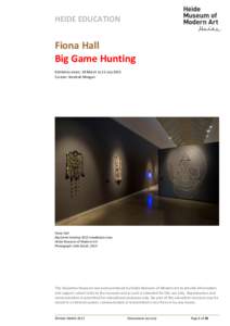HEIDE EDUCATION  Fiona Hall Big Game Hunting Exhibition dates: 28 March to 21 July 2013 Curator: Kendrah Morgan