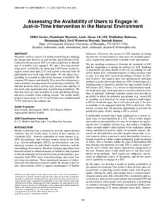 Assessing the Availability of Users to Engage in Just-in-Time Intervention in the Natural Environment