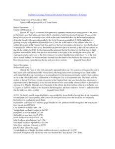 Southern Campaign American Revolution Pension Statements & Rosters Pension Application of Baylor Byrd R853 Transcribed and annotated by C. Leon Harris State of Tennessee } County of Williamson }