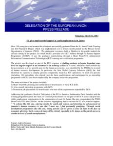 Press Release-EU supports Youth Employment in St. James