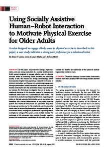INVITED PAPER Using Socially Assistive Human–Robot Interaction to Motivate Physical Exercise
