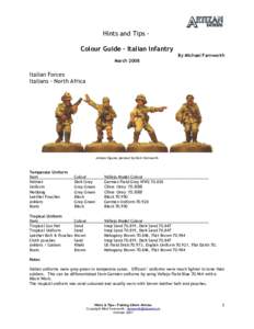 Hints and Tips Colour Guide – Italian Infantry By Michael Farnworth March 2008 Italian Forces Italians - North Africa