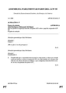 ASSEMBLEIA PARLEMENTAR PARITÁRIA ACP-UE Comissão do Desenvolvimento Económico, das Finanças e do Comércio[removed]APP100.205/AM1-37