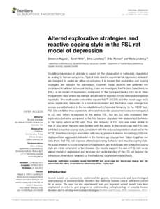 Altered explorative strategies and reactive coping style in the FSL rat model of depression