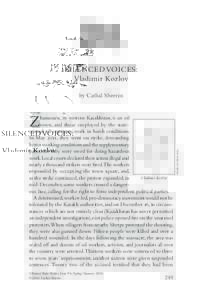 SILENCED VOICES: Vladimir Kozlov by Cathal Sheerin Glimmer Train Stories, Issue 96, Spring/Summer 2016 ©2016 Cathal Sheerin
