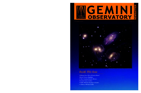December[removed]THE GEMINI OBSERVATORY is an international partnership managed by the Association of Universities for Research in Astronomy under a cooperative agreement with the National Science Foundation.