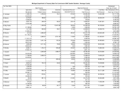 2008 Taxable Valuations (Green Book) - Newaygo County