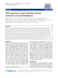 Kreider et al. Journal of the International Society of Sports Nutrition 2010, 7:7 http://www.jissn.com/contentREVIEW  Open Access