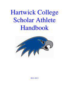 Hartwick College Scholar Athlete Handbook