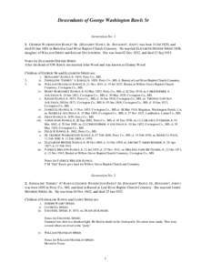 Descendants of George Washington Rawls Sr  Generation No[removed]GEORGE WASHINGTON RAWLS4 SR (BENJAMIN3 RAWLS, JR., BENJAMIN2, JOHN1) was born 14 Jul 1820, and died 03 Jun 1881 in Buried at Leaf River Baptist Church Cemete